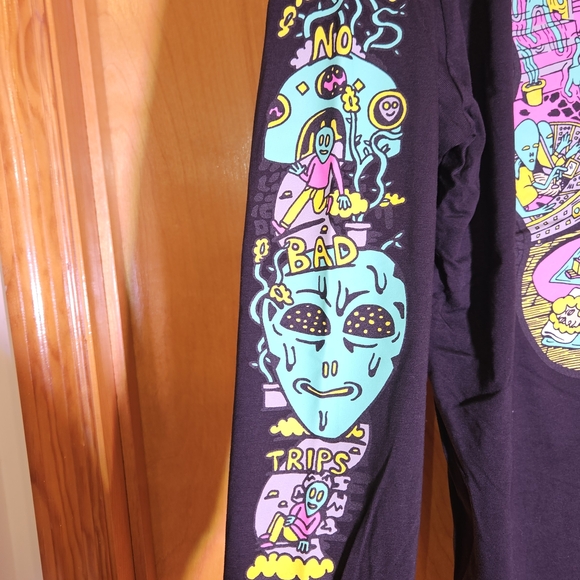 No Bad Trips Kids Long Sleeve Shirt - Black - Picture 5 of 5